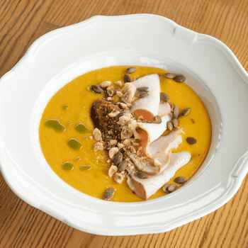 Крем суп гарбузовий з пастрамі індички