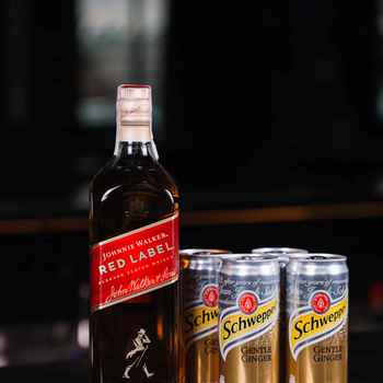 Johnnie Walker Red Label and Schweppes Ginger ale
