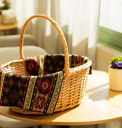 Кошик з лози із серветкою1 шт від DIM Bakery 