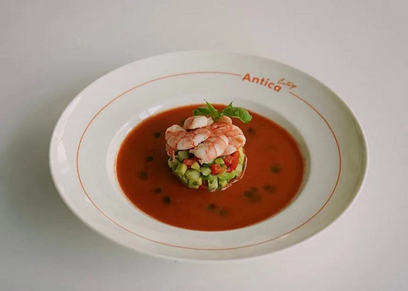 Гаспачо з креветками - ANTICA Eatery 