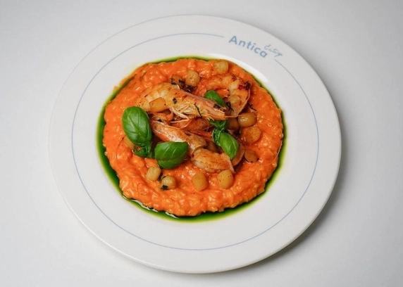 Ризото з креветками та гребінцями від ANTICA Eatery 