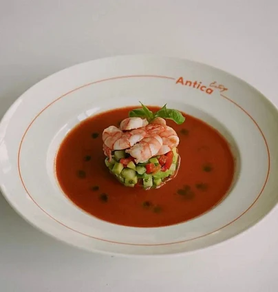 Гаспачо з креветками - ANTICA Eatery 