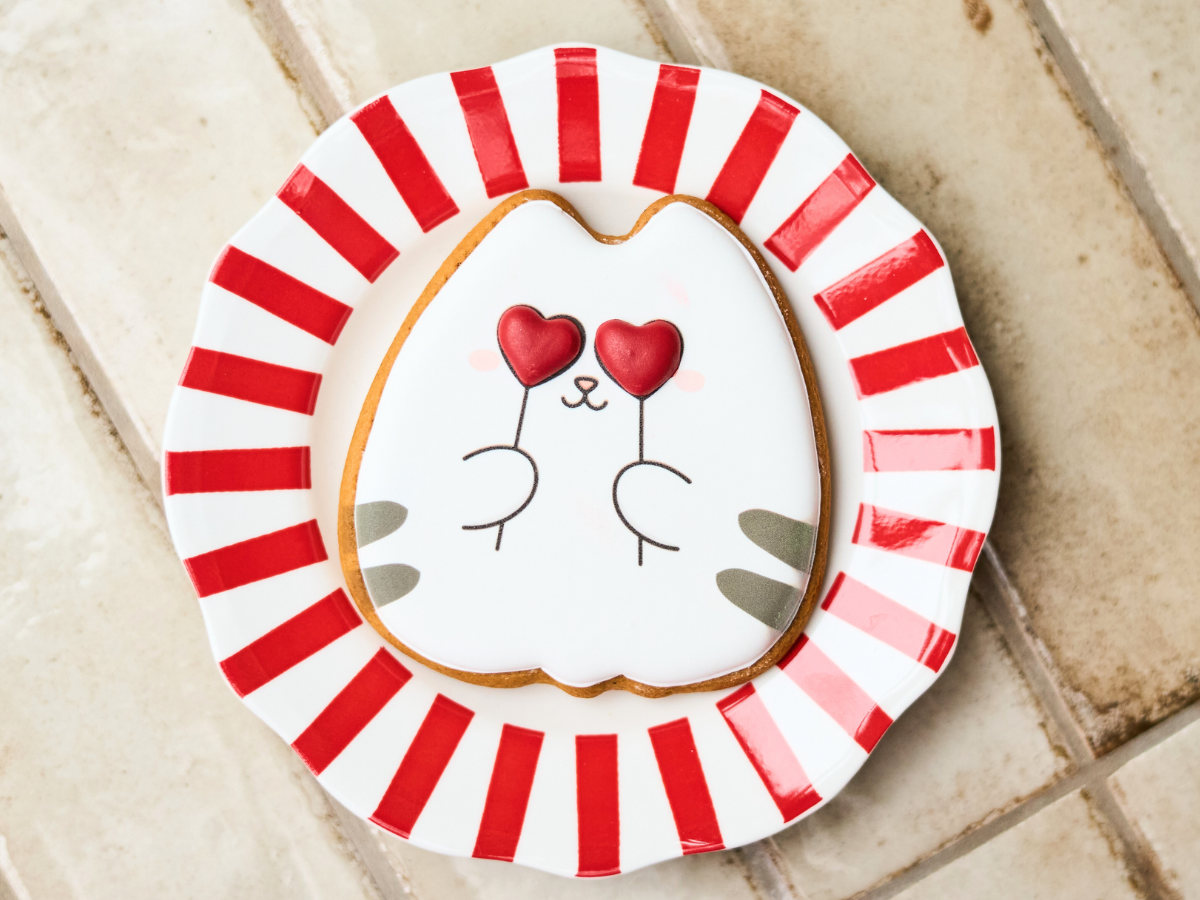 Пряник "Сердечко котик" 1 шт