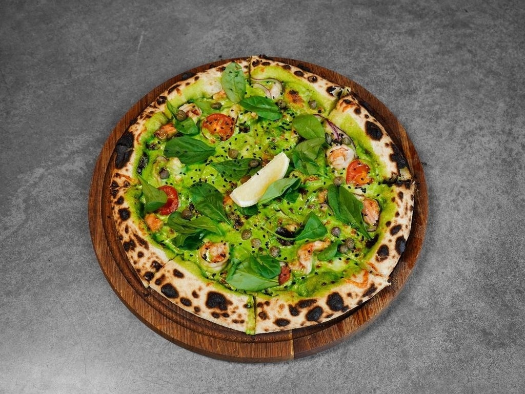 NEW Піца з лососем та креветками