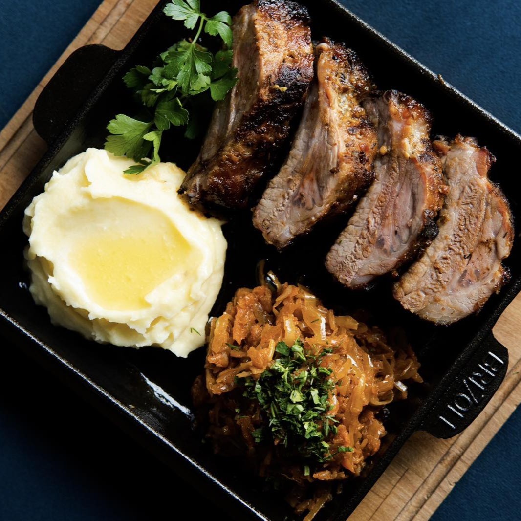 замовити ребра з капустою та пюре